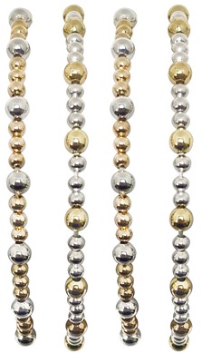 2-Toned Gold And Silver Beaded Bracelet Assorted