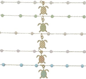 Turtle Pendant And Facet Bead Necklace Assorted