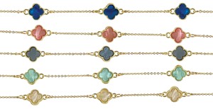 3 Mini Clover Pendant Anklet Assorted