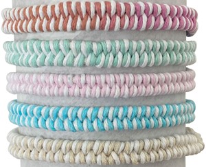 Twist Weave Braided Adjustable Slide-Knot Bracelet (A) Assorted