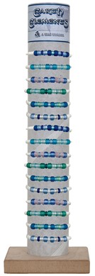 Sea Glass Bead on White Cord Slide Knot Bracelet Assorted With Tube & Base