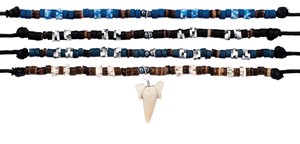 Brown Pin Fimo Adjustable Shark Tooth Necklace