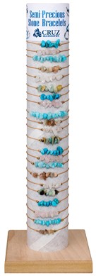 Chipped Stone Slide Knot Adjustable Bracelet Assorted With Tube & Base