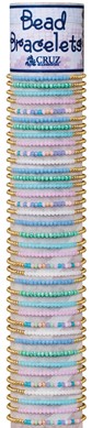 Gold Facet Bead with Color Bead Slide Knot Adjustable Bracelet Assorted