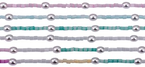 Tube Bead with Oval Pearl Anklet Assorted