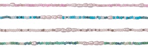 Colored Bead with Rice Pearl Anklet Assorted