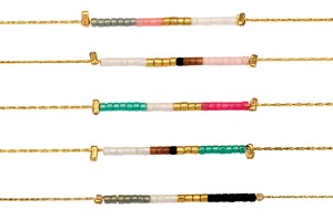 Miyuki Bead on Gold Chain Anklet Assorted