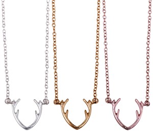 Silver Antler Gold Antler Rose Gold Antler pendant Chain Necklace Assorted