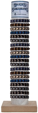 Leather Cord V Pattern Slide Knot Bracelet Assorted with Tube & Base