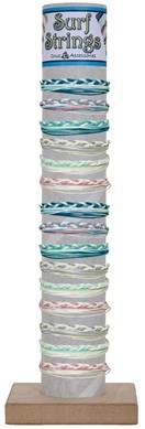 Multi String With Twist Weave Adjustable Slide Knot Bracelet Asst W/Tube & Base