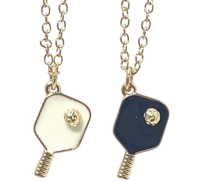 Enamel Pickle Ball Pendant Necklace NK2688