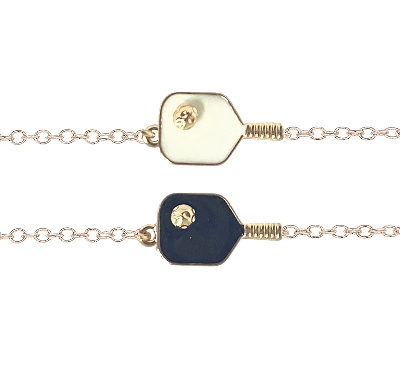 Enamel Pickle Ball Pendant Bracelet Assorted BR2688