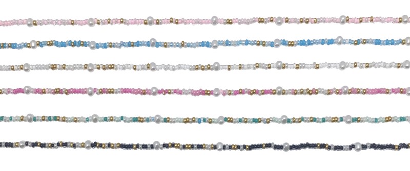 Colored Seed Bead with Freshwater Pearl Necklace Assorted NK1844