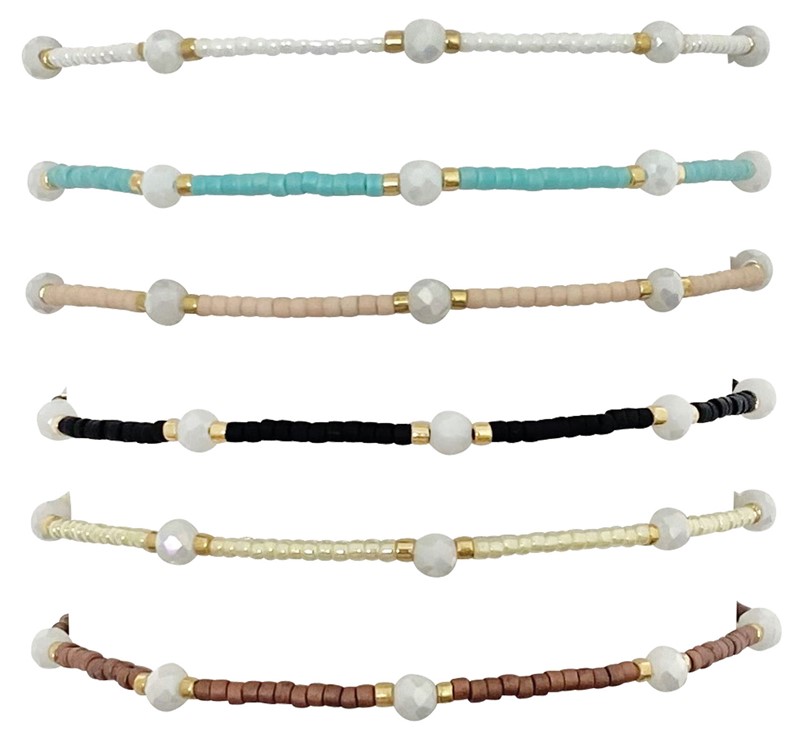 Adjustable Pearl & Mini Seed Bead Bracelet BR0936