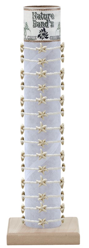Howlite Starfish Seed Bead Adj. Bracelet with Tube & Base BR1845-TUBE