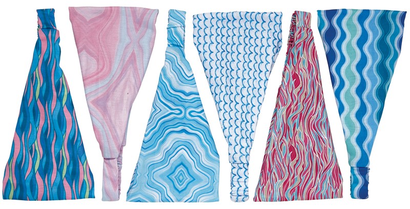 Assorted Wave Print Head Scarf HSCR0044