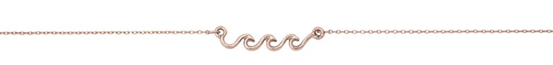 Triple wave rose gold finish anklet AK2397-RG