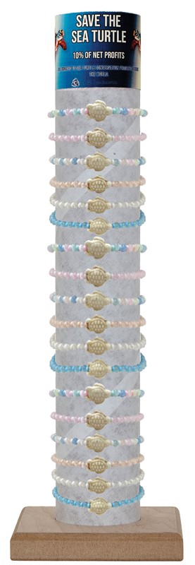 Adjustable 4mm eye with howlite turtle bracelet with tube  & base BR0939 - TUBE