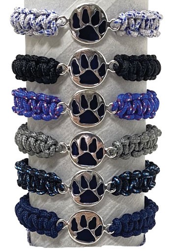 Adjustable paracord with paw pendant bracelet ZBR0717-PAW
