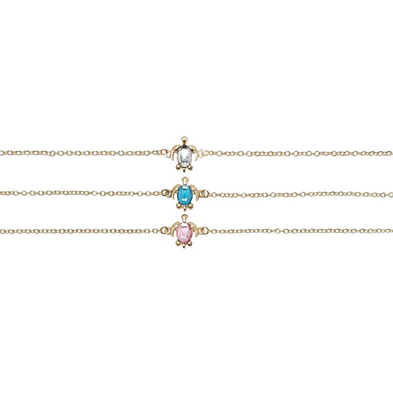 Diamond Cut Glass Turtle Pendant Necklace NK2695