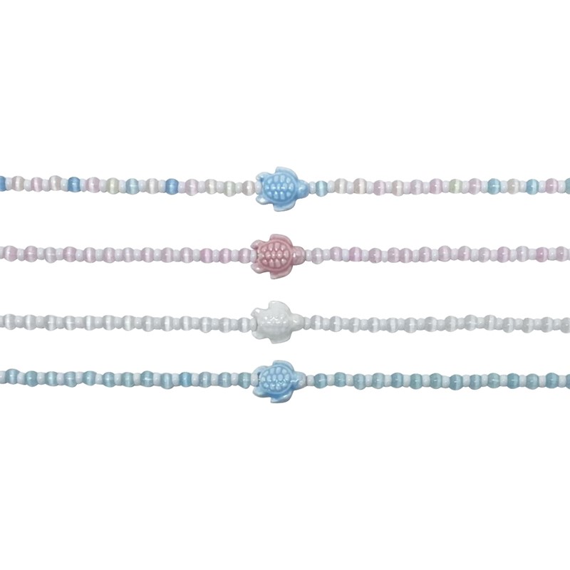 Cat Eye Bead with Ceramic Turtle Necklace NK0939