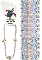 Howlite Turtle And Starfish Assorted Anklet