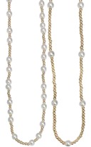 4MM Pearl And Gold Bead Necklace Assorted