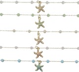 Starfish Pendant And Facet Bead Necklace Assorted