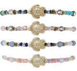 Multi Beaded With Small Sea Turtle Pendant Assorted Anklet