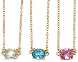 Gold Diamond Cut Glass Pendant on Gold Chain Necklace Assorted