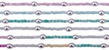 Tube Bead with Oval Pearl Anklet Assorted