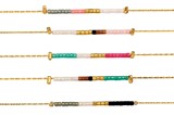 Miyuki Bead on Gold Chain Necklace Assorted