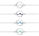 Enamel Circle Wave Pendant Anklet Assorted