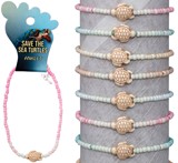 Ombre Color Beads with Howlite Turtle Pendant Assorted Anklet