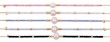 Tube Bead and Pearl on Gold Chain Assorted Anklet