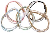 2 Strand Seed Bead & Gold Bead Adjustable Slide Knot Bracelet Assorted