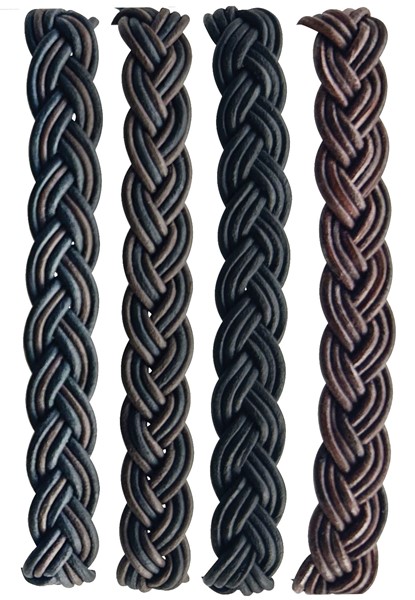 Wide Twist Pattern Leather Bracelet