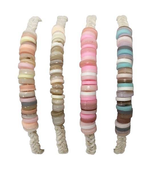 Adjustable Shell Disc Macrame Bracelet