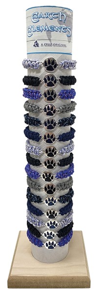 Adjustable paracord with paw pendant bracelet with tube & base