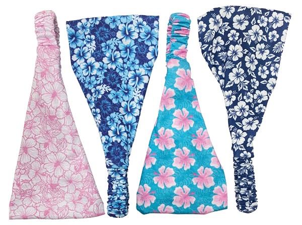 Assorted Hibiscus Print Head Scarf
