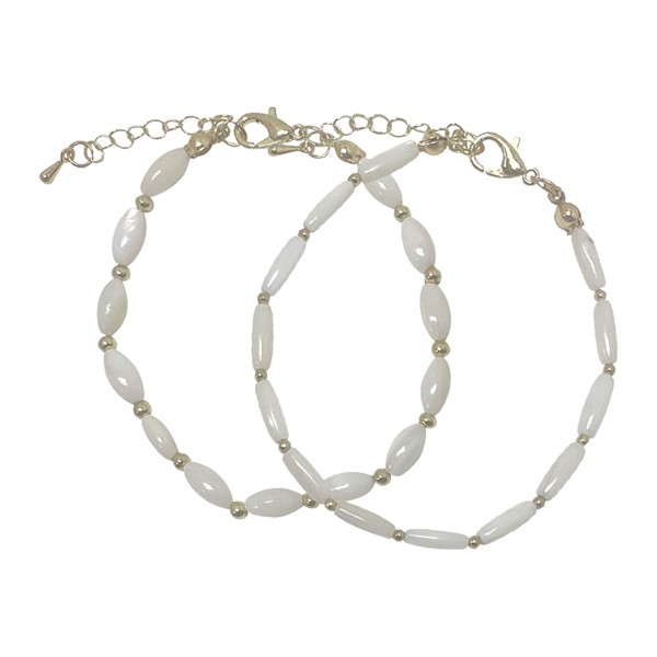 Oval Pearl Gold Bead Clasp Bracelet