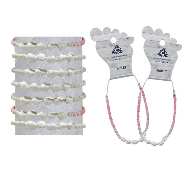 Ombre Bead & Nassa Anklet