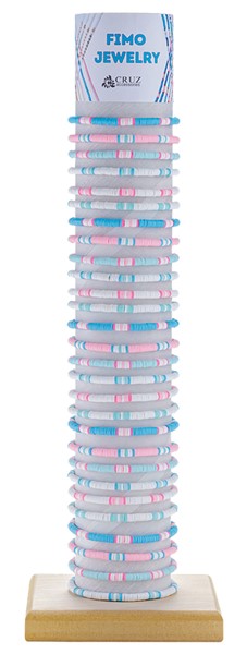 Adjustable Block Pattern Fimo Bracelet with Tube & Base