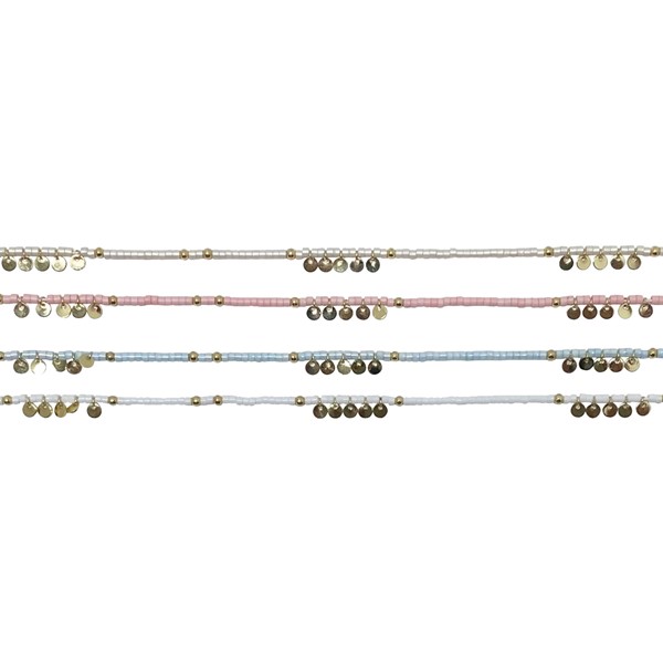 Tube Bead with 3 Station Gold Disk