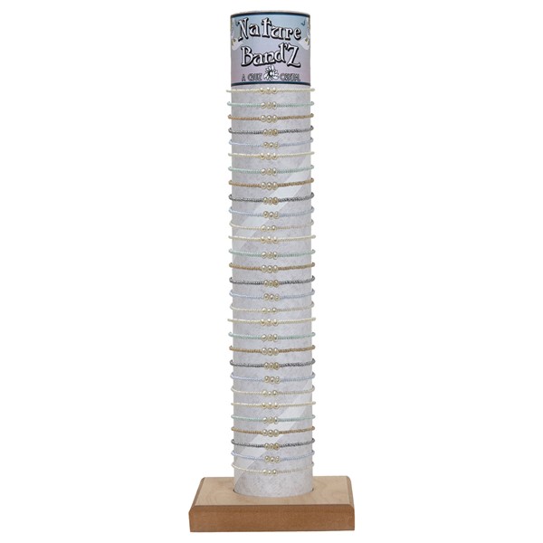 Adjustable 3 Mini Pearl - Seed Bead Bracelet with Tube & Base