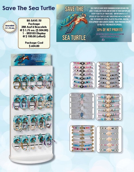 Combo Save The Turtles Ank/Bracelet Package (Includes Merch & 2-Sided Display)